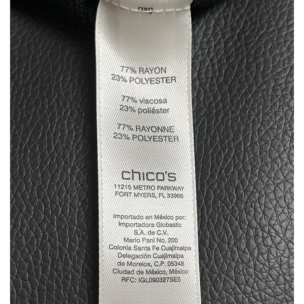 CHICO'S Black Ribbed Mock Neck Keyhole Sweater Size 1 (M) Long Sleeve Stretchy - Picture 9 of 13